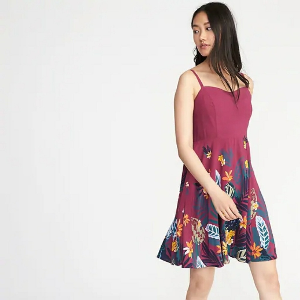Plum cami floral dress